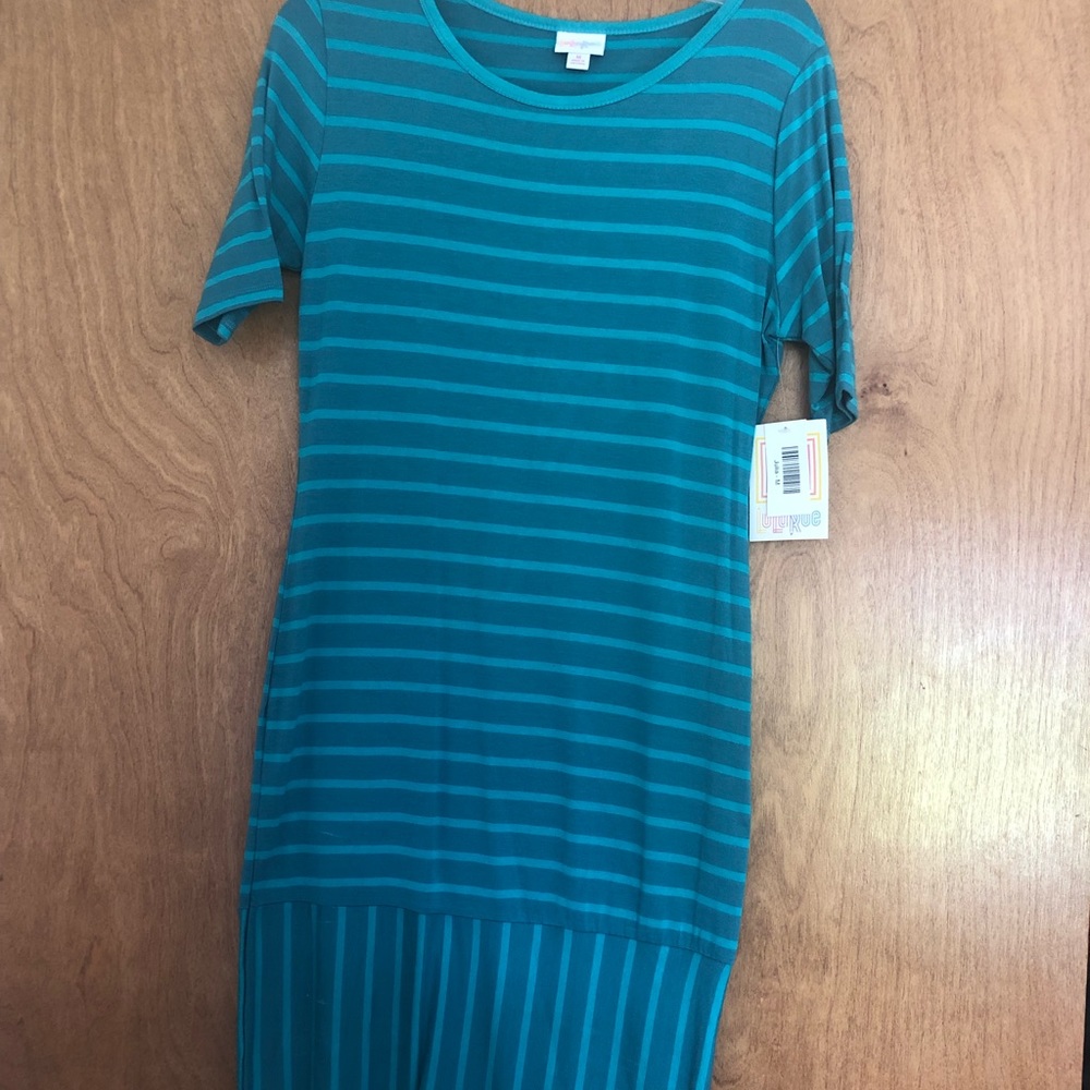 LuLaRoe Teal Julia Dress Size M